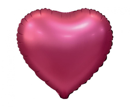 Balon foliowy "Serce", matowe, c. różowe, 18"