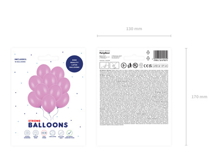 Balony Strong 27cm, Pastel Fuchsia (1 op. / 10 szt.)