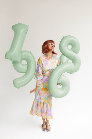 Balon foliowy Cyfra ''6'', 72cm, zieleń