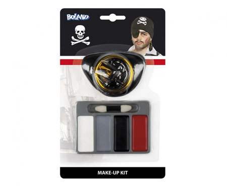 Zestaw farbek do malowania twarzy Pirat (oko pirata, kolczyk, make-up, aplikator)