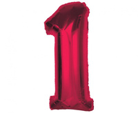Balon foliowy Smart, cyfra 1, czerwona, 92 cm