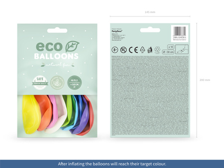 Balony Eco 30cm pastelowe, mix (1 op. / 10 szt.)