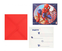 Zaproszenia z kopertami "Spiderman Crime Fighter", 6 szt.