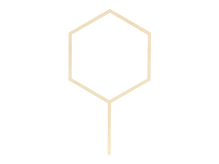 Topper drewniany Heksagon, 24cm