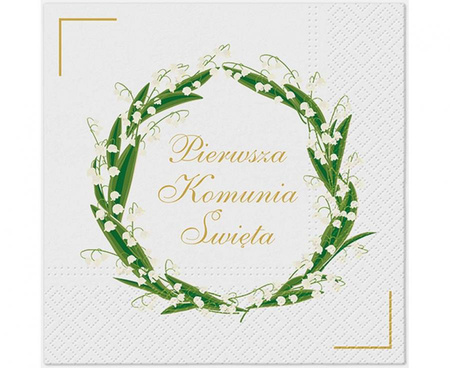 Serwetki papierowe Pierwsza Komunia Święta, 33x33 cm, 20 szt.