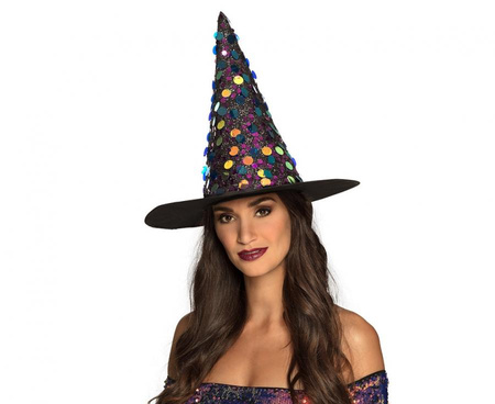 Kapelusz Wiedźma Sequina