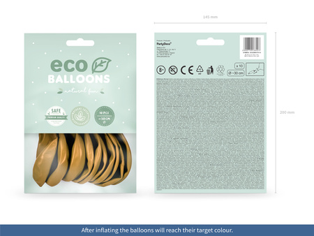 Balony Eco 30cm metalizowane, złoty (1 op. / 10 szt.)