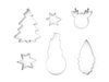 Wykrawacze do ciastek Merry Christmas, srebrny (1 op. / 6 szt.)