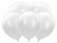 Balony LED 30 cm, biały (1 op. / 5 szt.)