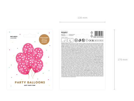 Balony 30cm, Kropki, Pastel Hot Pink (1 op. / 50 szt.)
