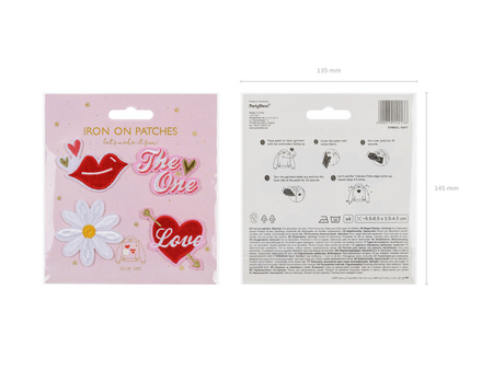 Naprasowanki Love, mix,  5.5-6.5x3.5-4.5cm (1 op. / 4 szt.)