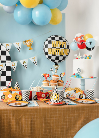 Balon foliowy Szachownica Happy Birthday, 45 cm, mix