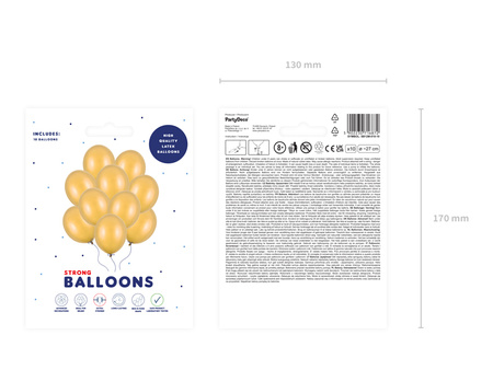 Balony Strong 27cm, Metallic Gold (1 op. / 10 szt.)