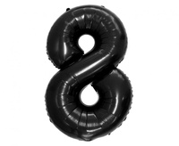 Balon foliowy Cyfra 8 czarna, 92 cm