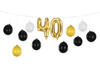 Girlanda balonowa 3w1 - 40 urodziny, mix, 260x32cm