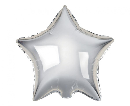 Balon foliowy "Gwiazda", srebrna, 19"