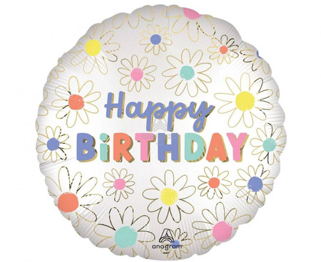 Balon foliowy 18" - STN Daisies Happy Birthday