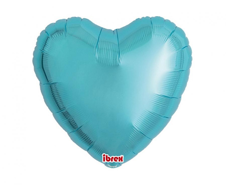 Balon foliowy, serce 18", Metallic Light Blue, 5 szt.