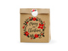 Torebki na prezenty Merry Little Christmas, kraft, 25x11x27cm (1 op. / 3 szt.)