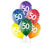 Balony D11 50th Birthday, 1c/5s, 6 szt.