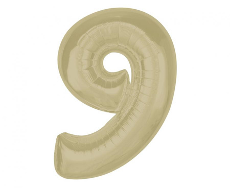 Balon foliowy Smart, cyfra 9, matowa latte, 92 cm  KK
