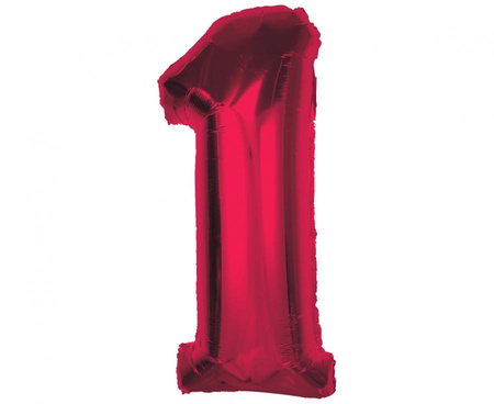 Balon foliowy Smart, cyfra 1, czerwona, 92 cm