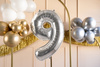 Balon foliowy Cyfra ''9'', 72cm, srebrny