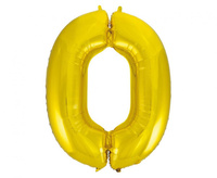 Balon foliowy Cyfra 0, złota, 92 cm