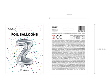 Balon foliowy Litera ''Z'', 35cm, srebrny