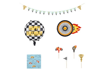 Zestaw dekoracji party - Autka, mix (1 op. / 25 szt.)