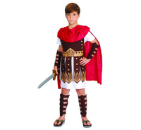 Zestaw dla dzieci Gladiator (tunika z pancerzem, peleryna, nakładki na ręce i nogi), rozm. 120/130 cm