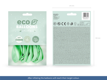 Balony Eco 26cm pastelowe, mięta (1 op. / 10 szt.)