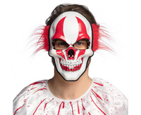 Maska Diabelski Klaun, z włosami