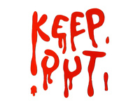 Żelowe naklejki na okno Keep Out, czerwony