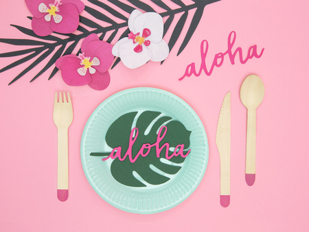 Wizytówki na stół Aloha - Monstera (1 op. / 6 szt.)