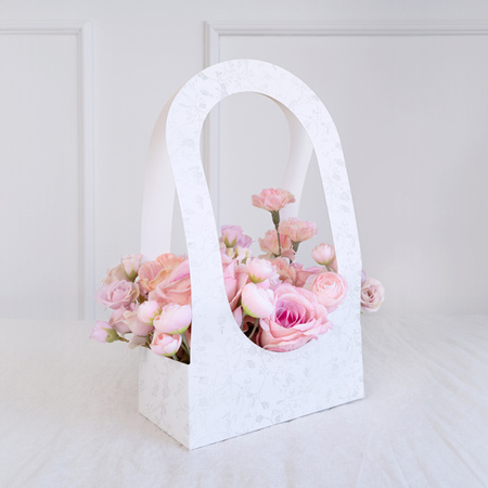 Pudełko na kwiaty flowerbox, 21,6 x 11,7 x 38,5 cm, biały