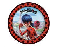 Talerzyki papierowe Miraculous, okrągłe, 23 cm