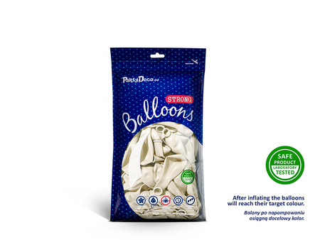Balony Strong 12cm, Metallic Pure White (1 op. / 100 szt.)