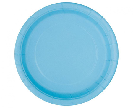Talerzyki papierowe, jasnoniebieskie, 18 cm, 8 szt.