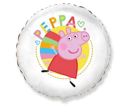Balon foliowy 18" - Happy Peppa (biały), 1 szt.