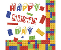 Serwetki pap. Building Blocks Birthday, 33 x33 cm, 20 szt.