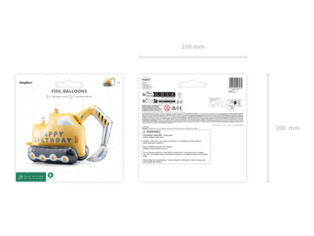 Balon foliowy Koparka, mix, 49x76,5 cm