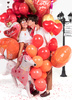Balony 16'' Serca, Pastel czerwony (1 op. / 6 szt.)
