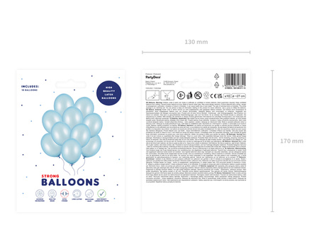 Balony Strong 27cm, Metallic Baby Blue (1 op. / 10 szt.)