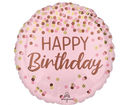Balon foliowy 18" Pretty pink happy birthday