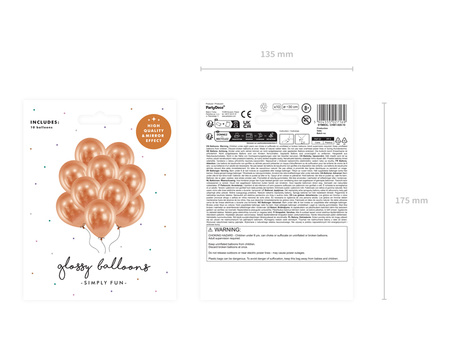 Balony Glossy 30 cm, miedziany (1 op. / 10 szt.)