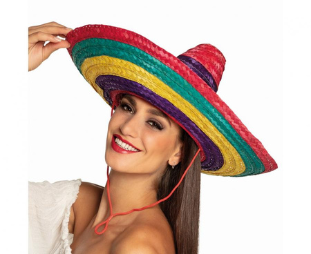 Kapelusz Sombrero Meksykański, kolorowy, 49 cm