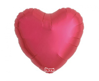 Balon foliowy, serce 18", Metallic Red, 5 szt.