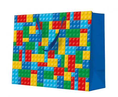 Torebka prezentowa Colorful Bricks horizontal, 33,5x26,5x13 cm