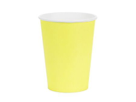 Kubeczki papierowe, żółty, 250ml (1 op. / 6 szt.)